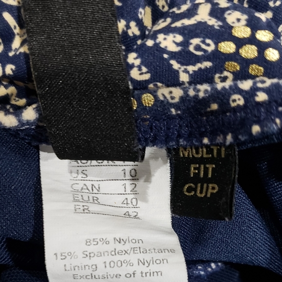 NipTuck Navy Nautical Foil Joanne Twist Front Tummy Control One Piece Swimsuit - Picture 8 of 9